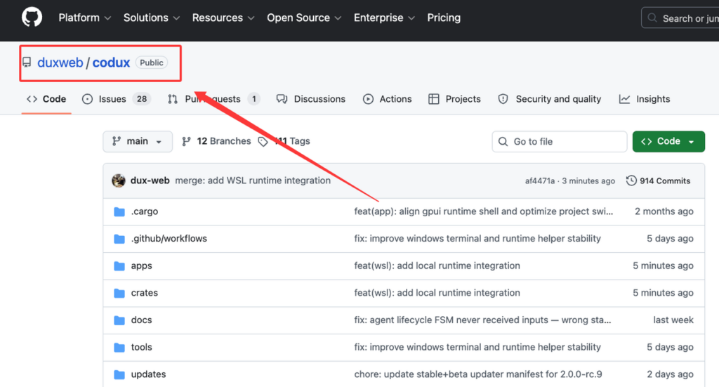 The official GitHub repository for Codux, an open-source project featuring source code, runtime integrations, and agent tools.