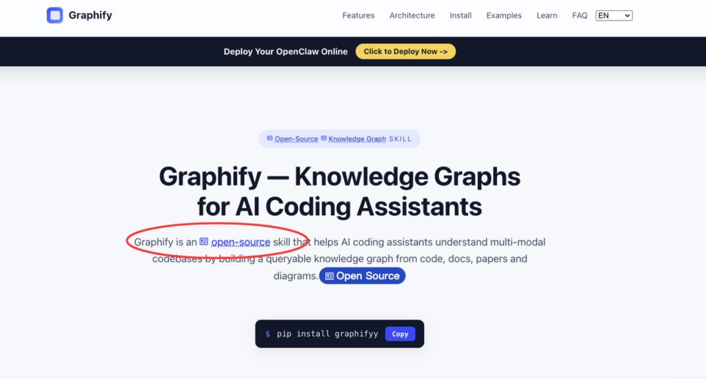 Graphify is an open-source tool that helps AI coding assistants build queryable knowledge graphs from code, docs, and diagrams.