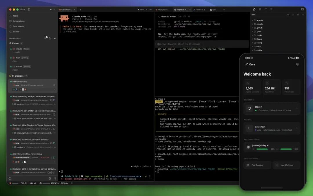 Orca Multi-Agent Coding: Run Claude Code and Codex Together